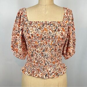 New Old Navy Floral Paisley Puff Sleeve Blouse Top Size XS Petite